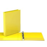 Easyview Premium Customizable Round Ring View Binders [Yellow, Letter Size, 6/Pack]