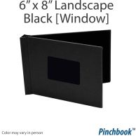 Pinchbook [w/ Window, Cloth, Black, 6"x8" Landscape] 5 /Pack - Clearance Sale  (Discontinued)