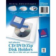 Avery Self-Adhesive CD-DVD-Zip Disk Holders 10pk - 73721 Image 1
