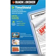 Black & Decker TimeShield 3 Mil Legal Size laminating Pouches 25pk  Image 1