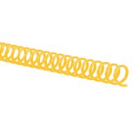 A piece of golden yellow spiral binding coil