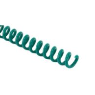 A piece of dark green spiral binding coil