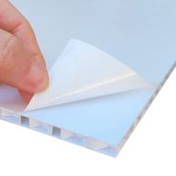 Self-Stick EagleCell™ Biodegradable Corrugated Mounting Boards - The best sustainable mount board to replace foam core and gator board