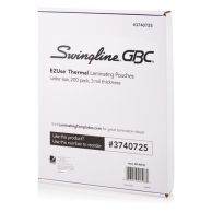 GBC Swingline EZUse 3mil Letter Size Thermal Laminating Pouches 200pk - 3740725 Image 1
