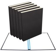 8.5" x 11" Black Composition Portrait Fastback Hardcovers (25 Books)