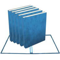 8.5" x 11" Bright Blue Suede Portrait Fastback Hardcovers (25 Books)