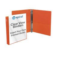 1" Half Size Orange View Binder [Box of 72] Image 1