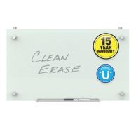 Quartet Infinity 24" x 14" Magnetic White Glass Dry-Erase Cubicle Board - PDEC2414 Image 1