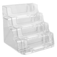 4-Tier Table Top Business Card Holder [Clear, 4" X 4" X 4"] 2 /Pack (Discontinued)