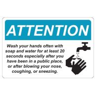 Wash Your Hands Repositionable Signage - Pack of 5 Image 1