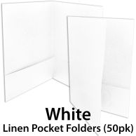 White Linen Pocket Folders