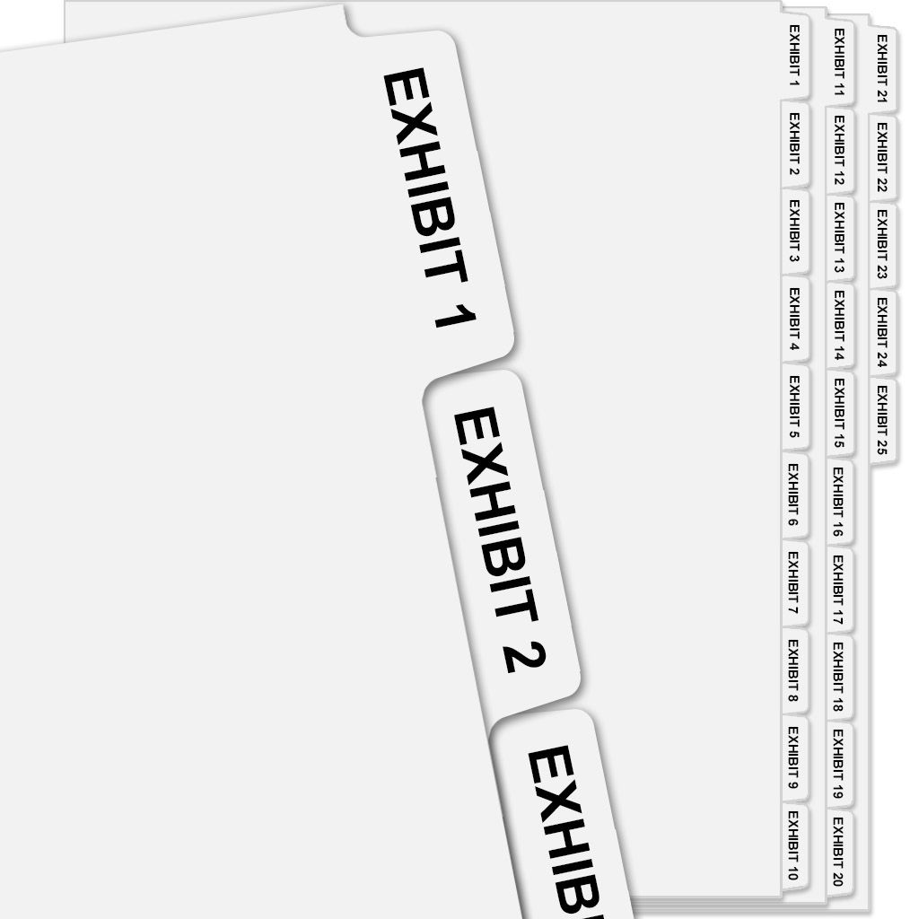 Exhibitindexes Side Collated Exhibit Tabs - Avery Style Side Tab - Available In Convenient Sets - Easily Sort And Label Documents With Side Collated Exhibit Tabs | Letter Size - 276-300 - Sets