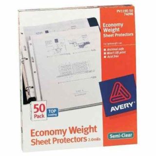 Avery Economy Weight Sheet Protectors Semi-Clear 50pk - 74098 - Clearance Sale