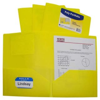 C-Line Yellow Two-Pocket Heavyweight Poly Portfolio 25pk - CLI-33956 - Clearance Sale Image 1