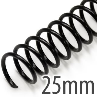 Spiral Plastic Coil 4:1 36" [Black, 25 mm (1")] 100 /Box