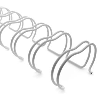 2:1 White Wire Binding Spine | Twin Loop Metal Binder Supplies with 2:1 Pitch Spacing for Small Books