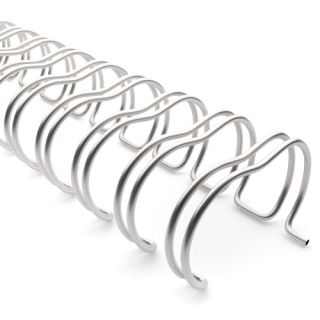 3:1 Silver Wire Binding Spine | Twin Loop Metal Binder Supplies with 3:1 Pitch Spacing for Small Books