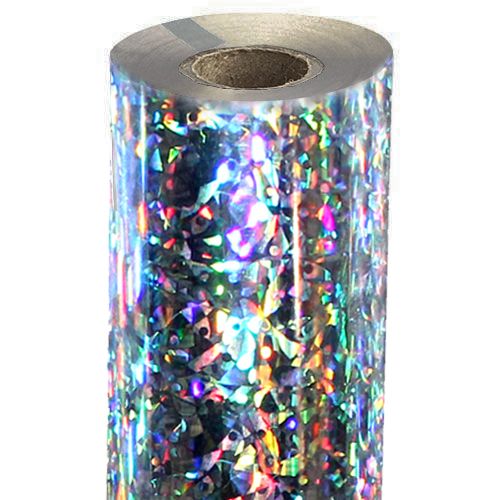 Silver Shattered Glass Holographic Foil Fusing Rolls, DIY Hologram Foil  Paper