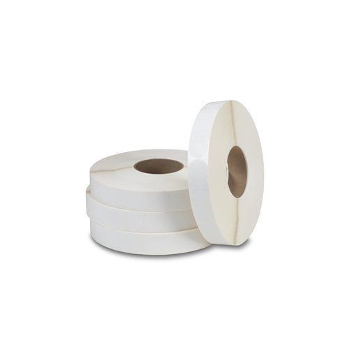 1" White Wafer Seals (No Perf) For TBS-1 Tabber (5000/roll) Image 1
