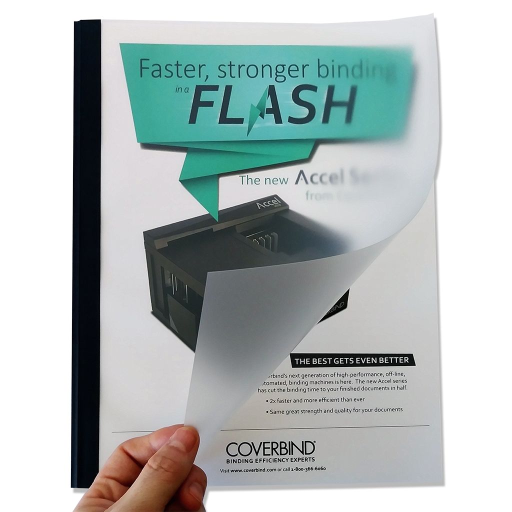 2" Coverbind Clear Linen Thermal Binding Covers [Black] (20 / Box) Image 2