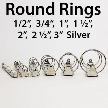 3 Ring Binder Mechanisms Round Ring - Letter Size [11" Binding Edge, Silver, 3/4", Round] 50 /Box (Discontinued)