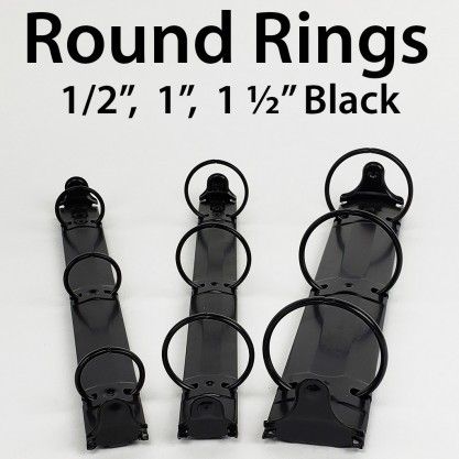 3 Ring Binder Mechanisms Round Ring with Boosters [11" Binding Edge, Black, 1", Round] 208 /Box (Discontinued)