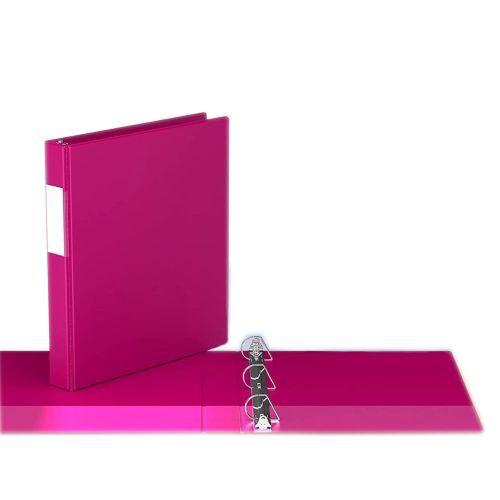 Premium Economy Angle D Ring Binders [Pink, Letter Size, 6/Pack]