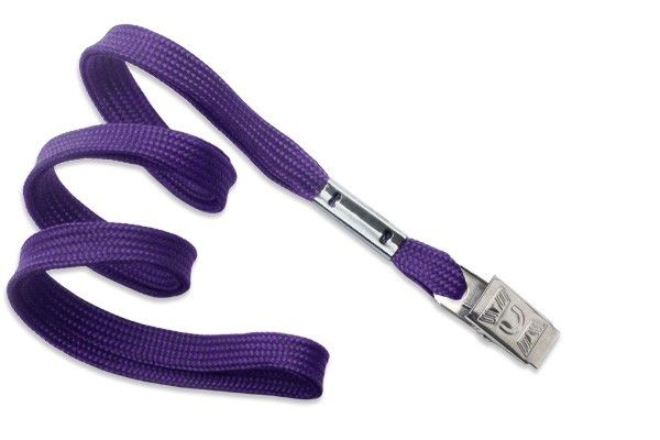 Purple Lanyard With Bull Dog Clip [No Break-Away] (100/Bx)