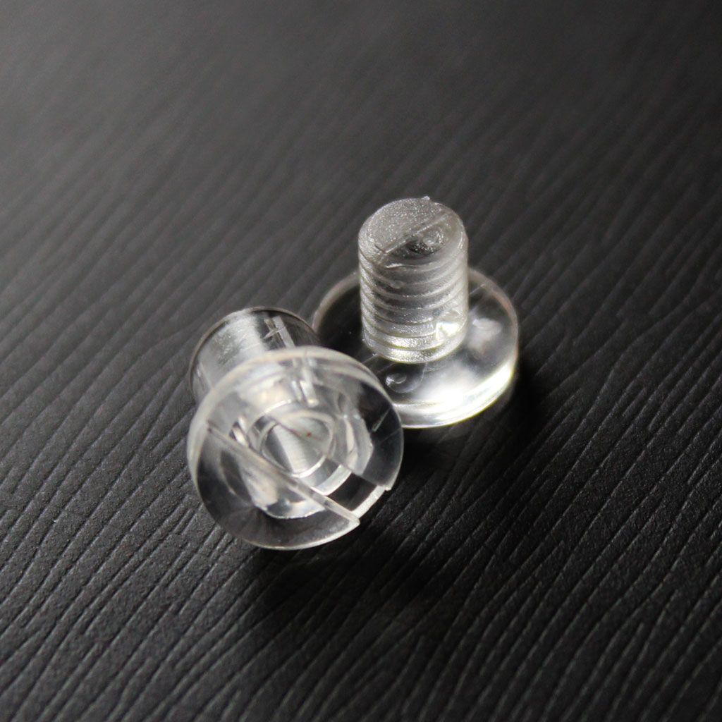 Plastic Screw Posts [Clear, 1/4"] 100 /Pack