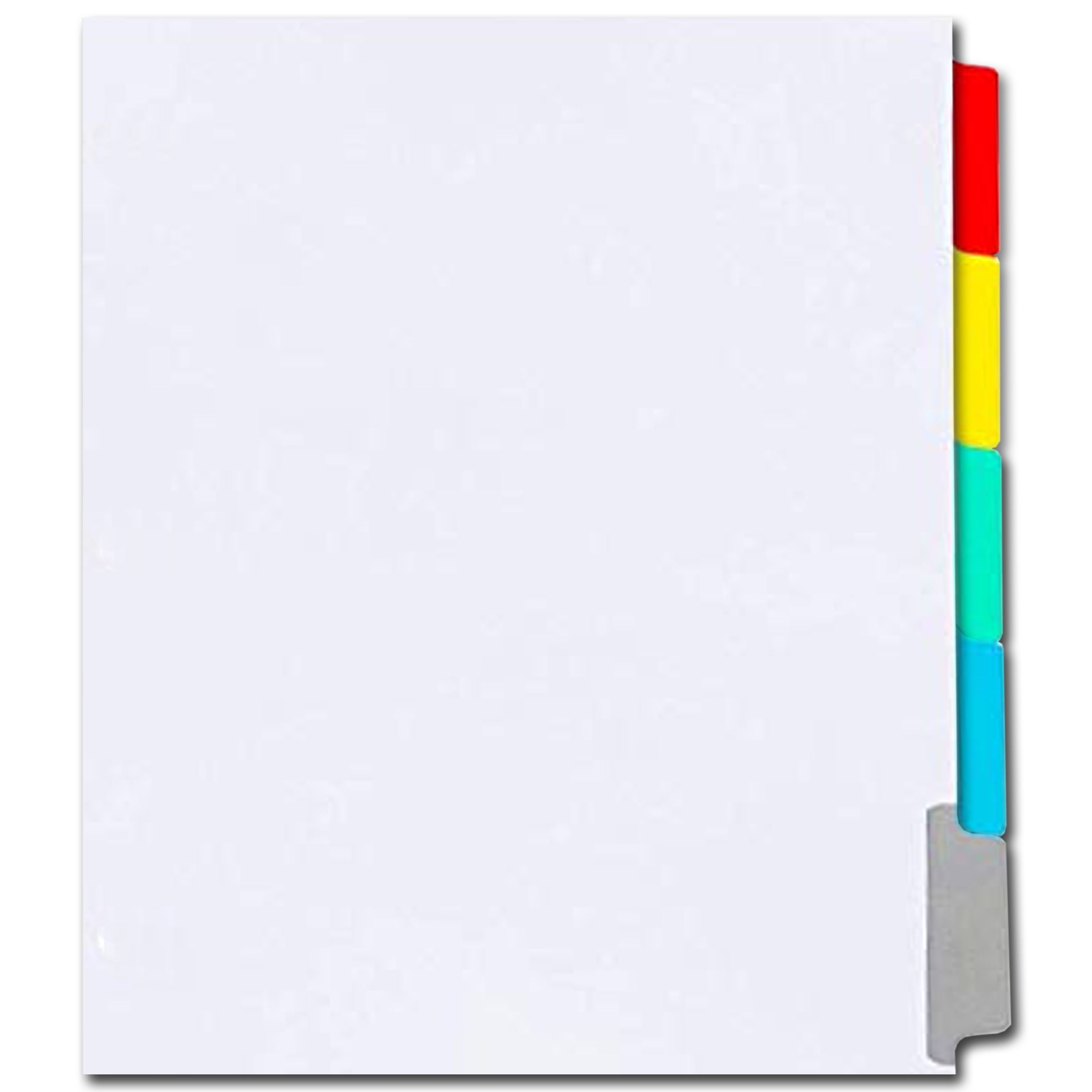 High Speed Copier Tabs Style #3231 Assort Color Mylar [90# Index, Reverse Collated, White, Unpunched, 1/5th Cut] 1250 /Carton