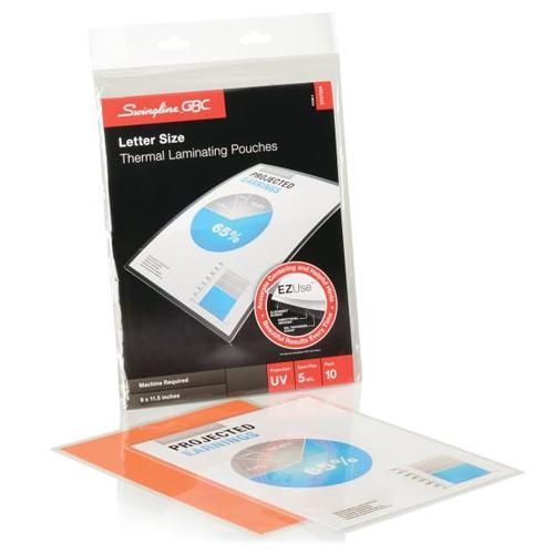 GBC Swingline EZUse 5mil Letter Size Thermal Laminating Pouches 10pk - 3747324C