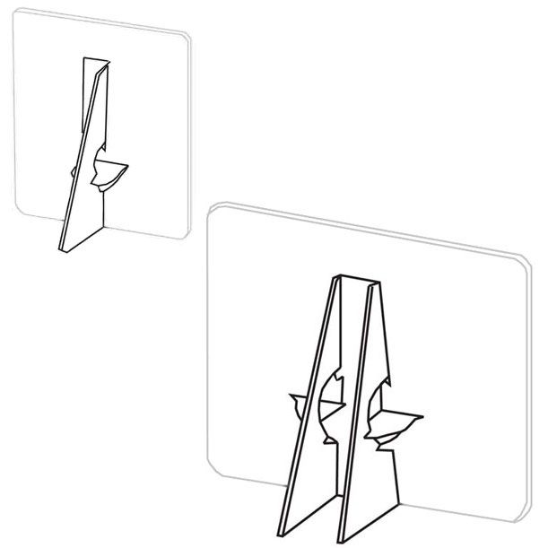 36" White Self-Stick Easel Back [Double-Wing] (50 Pk) Image 2