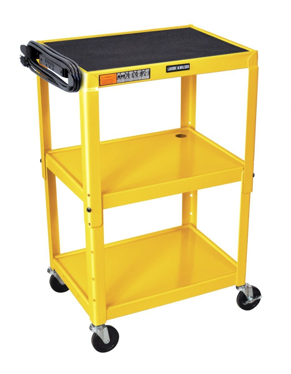 Luxor Adjustable-Height Steel Utility Cart (Yellow) - UCMT1-YW Image 1