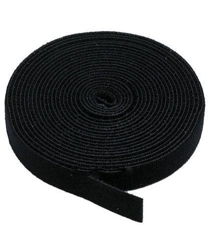 Self-Stick Velcro Strip Hook & Loop Rolls [Black, 3/4" x 27.5 Yards, Rubber Based Adhesive] 1 /Each