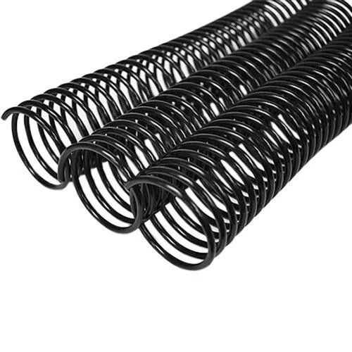 1-3/8" Black 4:1 Metal Spiral Binding Coil - 100pk Image 1