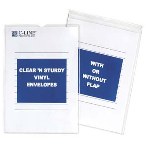 C-Line 3" x 5" Clear 'N Sturdy Vinyl Envelope With - Clearance Sale
