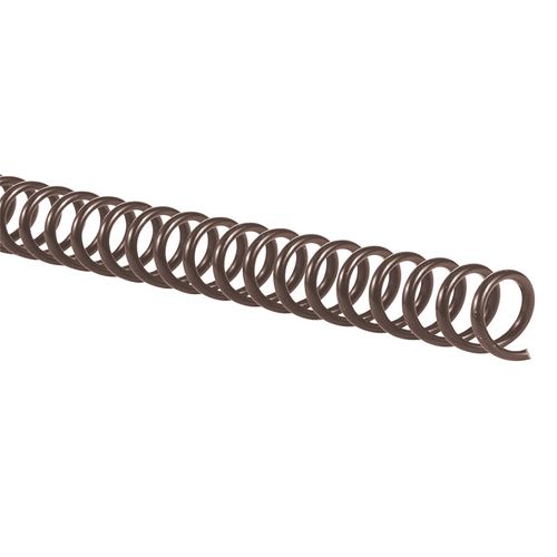 A piece of brown spiral binding coil