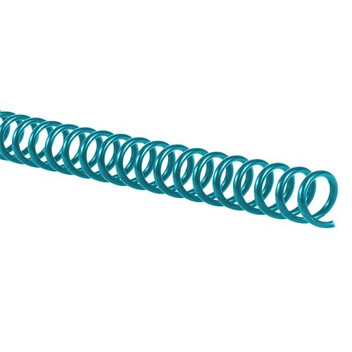A piece of dark teal spiral binding coil