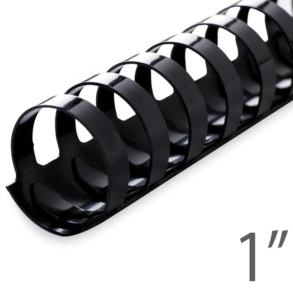 Plastic Comb Binding 19 Ring [Black, 1"] 100 /Box