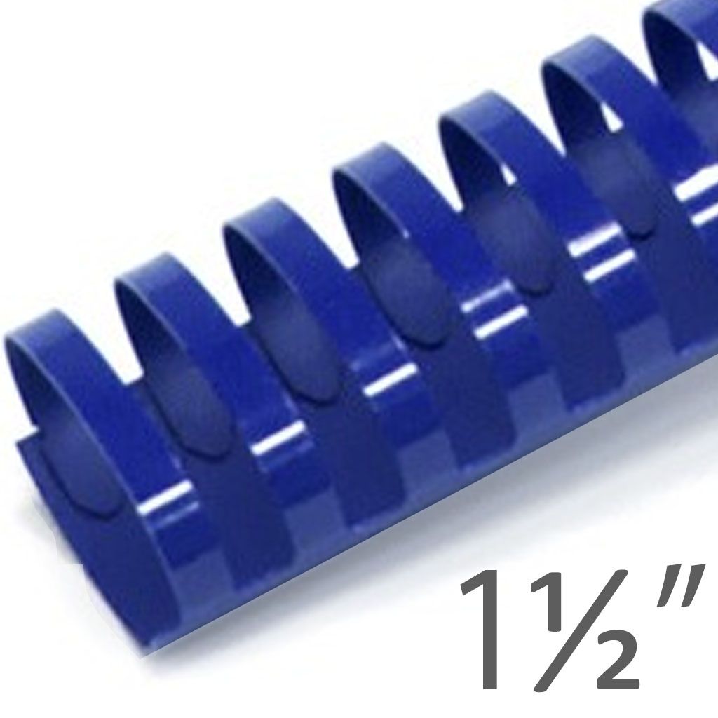 Plastic Comb Binding 19 Ring [Blue, 1-1/2"] 100 /Box