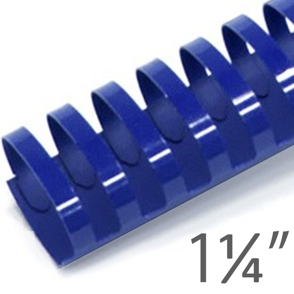 Plastic Comb Binding 19 Ring [Blue, 1-1/4"] 100 /Box