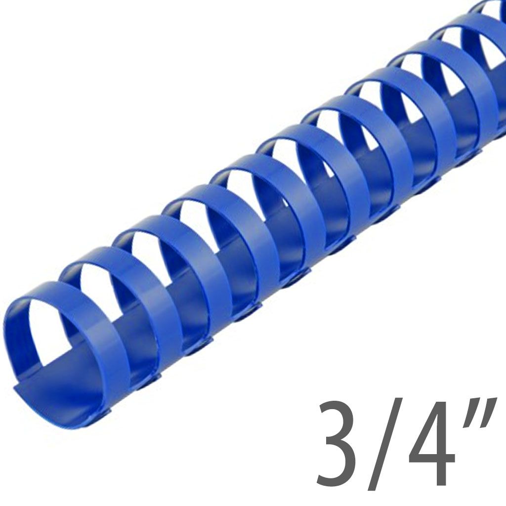 Plastic Comb Binding 19 Ring [Blue, 3/4"] 100 /Box