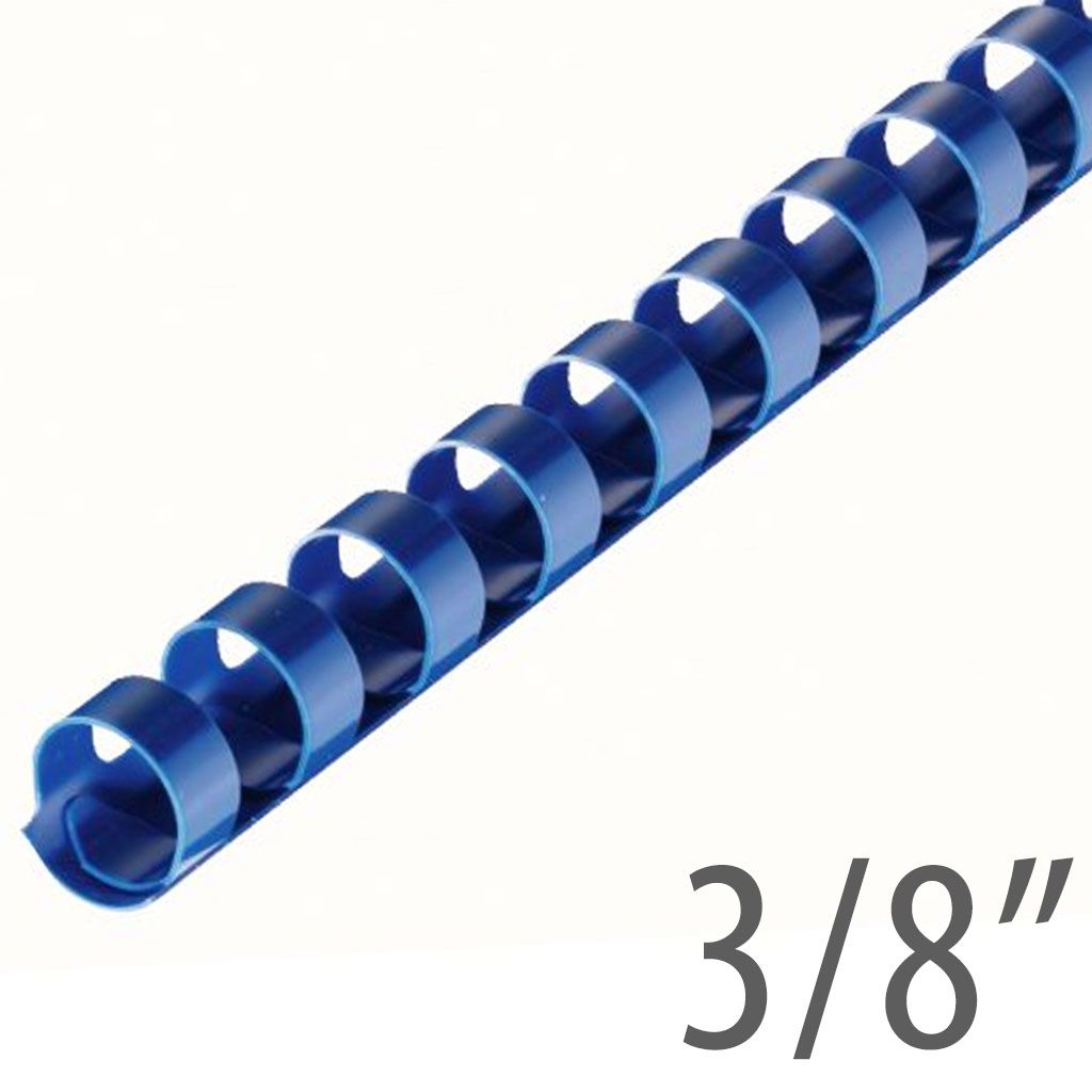 Plastic Comb Binding 19 Ring [Blue, 3/8"] 100 /Box