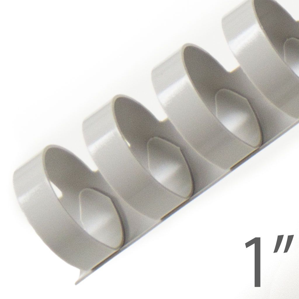 Plastic Comb Binding 19 Ring [Gray, 1"] 100 /Box