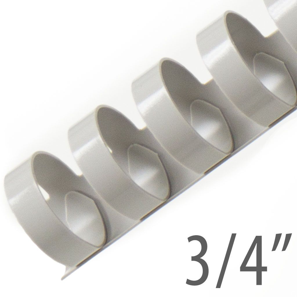 Plastic Comb Binding 19 Ring [Gray, 3/4"] 100 /Box