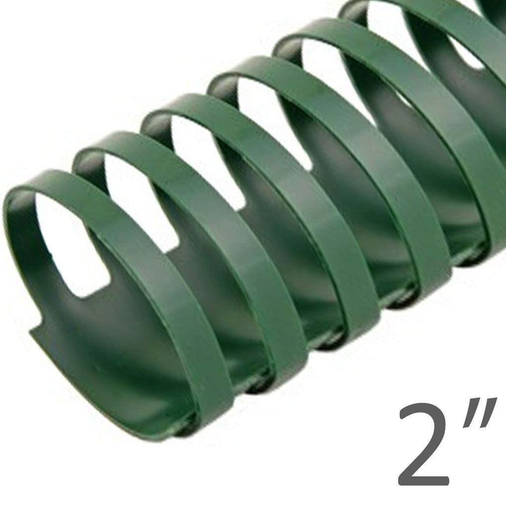 Plastic Comb Binding 19 Ring [Hunter Green, 2"] 50 /Box