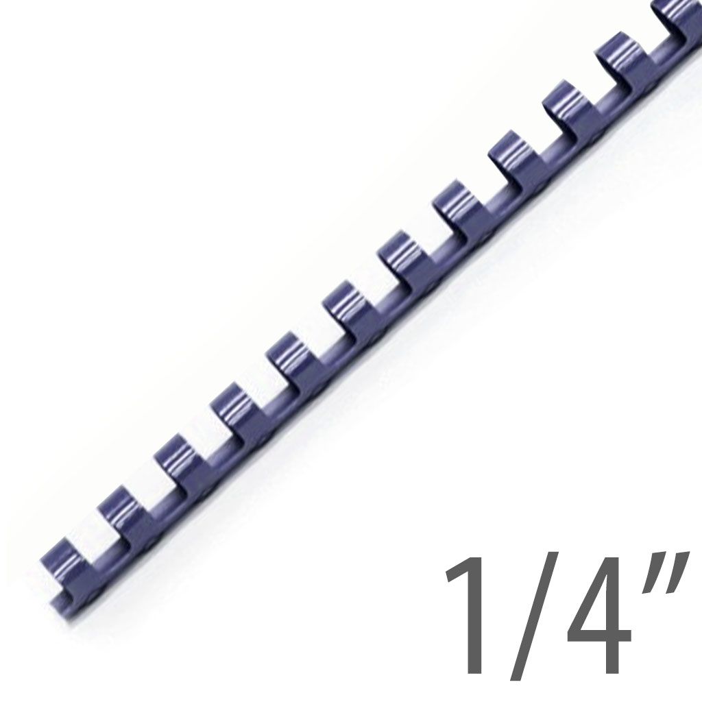 Plastic Comb Binding 19 Ring [Navy, 1/4"] 100 /Box