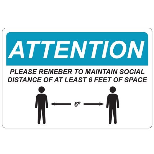 Social Distance Repositionable Signage - Pack of 5 Image 1