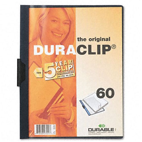 Durable Clear/Navy Blue DuraClip Report Cover (60 sheets) - Clearance Sale Image 1