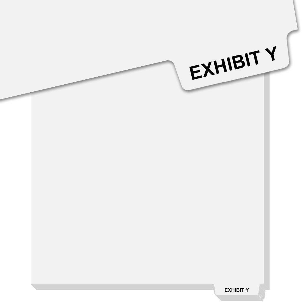 Avery Style Pre Printed Tab Exhibit Y [Bottom, Exhibit Letter, Uncollated, Letter] 25 /Bag